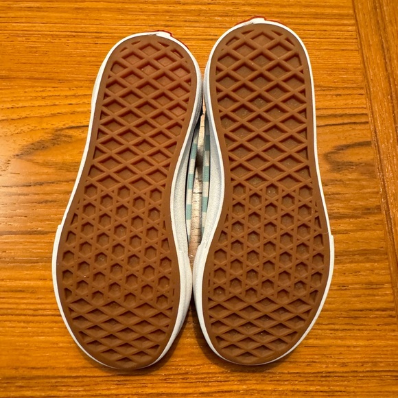 Little Kids 13 Vans Old Skool V Checkerboard Canal Blue Velcro - Picture 4 of 5